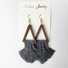 Load image into Gallery viewer, Tassel Detail Geometric Earrings
