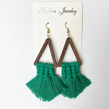 Load image into Gallery viewer, Tassel Detail Geometric Earrings