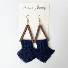 Load image into Gallery viewer, Tassel Detail Geometric Earrings