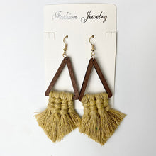 Load image into Gallery viewer, Tassel Detail Geometric Earrings