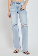 Load image into Gallery viewer, RISEN Full Size High Rise Distressed Wide Leg Jeans