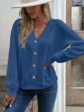 Load image into Gallery viewer, V-Neck Dropped Shoulder Blouse