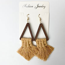 Load image into Gallery viewer, Tassel Detail Geometric Earrings