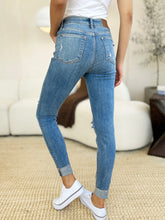 Load image into Gallery viewer, Judy Blue Full Size Mid Rise Destroy & Cuff Skinny Jeans