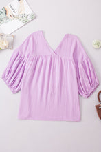Load image into Gallery viewer, Dropped Shoulder V-Neck Blouse
