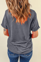 Load image into Gallery viewer, Checkered Graphic Round Neck Short Sleeve T-Shirt
