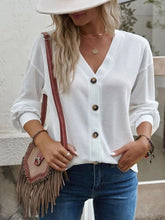 Load image into Gallery viewer, V-Neck Dropped Shoulder Blouse
