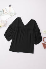 Load image into Gallery viewer, Dropped Shoulder V-Neck Blouse
