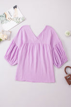 Load image into Gallery viewer, Dropped Shoulder V-Neck Blouse
