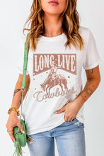 Load image into Gallery viewer, Cowboy Graphic Round Neck Short Sleeve T-Shirt
