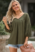Load image into Gallery viewer, Dropped Shoulder V-Neck Blouse
