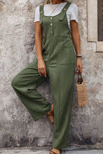 Load image into Gallery viewer, Textured Pocketed Wide Strap Overalls
