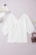 Load image into Gallery viewer, Dropped Shoulder V-Neck Blouse
